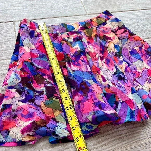 Marciano Womens Multicolor Pleated Side Zip A-Line Mini Skort Size Small short/s - Picture 7 of 7
